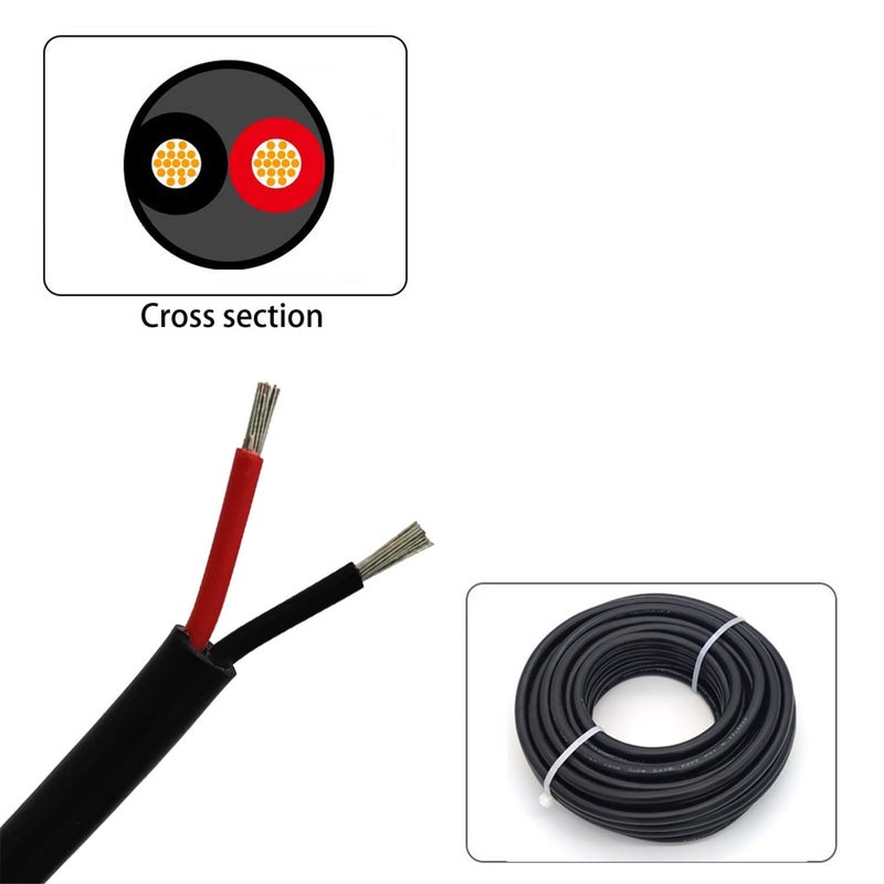 CBAZY 24AWG UL2464 Power Cable Stranded Electrical Wire LED Red & Black 2 Conductors tinned Copper (2464-24AWG-2C- 100ft) - Image 3